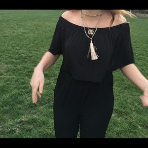 one piece jumpsuit off the shoulder